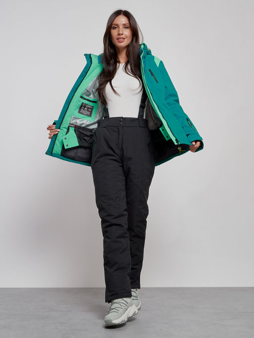 Горнолыжный костюм женский зимний темно-зеленого цвета 02305TZ - Chunmai фото 13