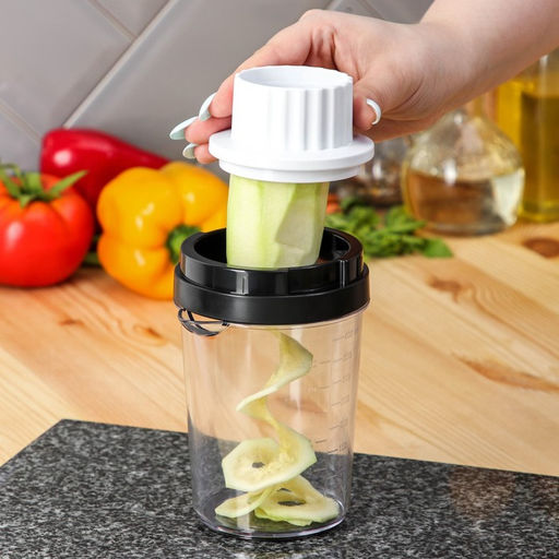 Овощерезка универсальная Magistro Vegan pro, 7 насадок, 10×10×25 см, чёрно-белая