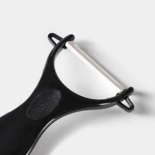 Набор кухонный на подставке Доляна, 5 предметов: ножи 7,5 см, 10 см, 13,5 см, 15 см, овощечистка, цвет чёрный  фото 5