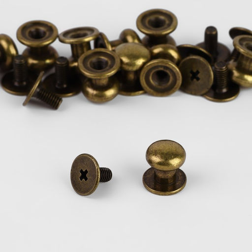 Цена за 2 шт. Кобурный винт d=7.9/8.5×8.5 мм, 10 шт., цвет бронзовый