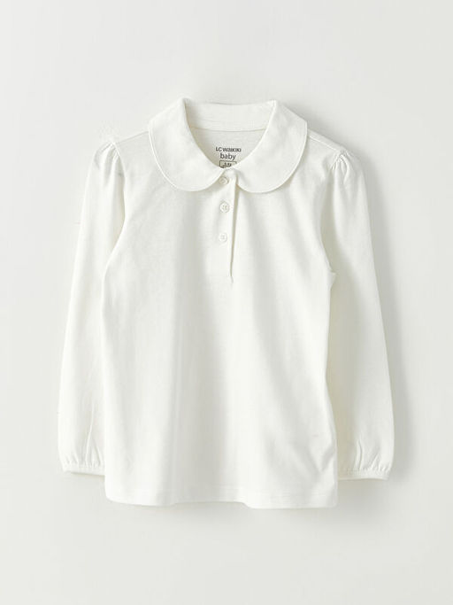 Bebe Yaka Uzun Kollu Basic K?z Bebek Ti??rt