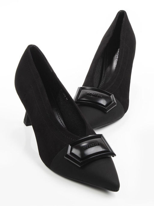 06-P1-7538 BLACK Туфли женские (замша-стрейч искусственная)