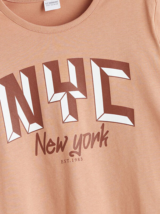 Bisiklet Yaka New York Bask?l? Erkek ?ocuk ?ortlu Pijama Tak?m?