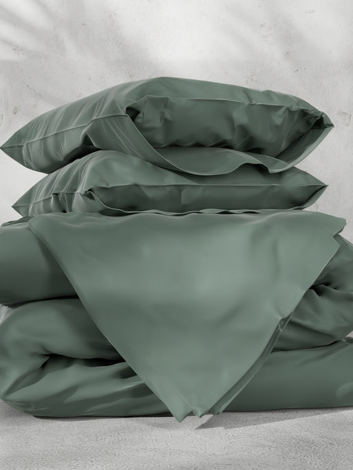 Постельное бельё 1.5-спальное «Этель», тенсель, оливковое