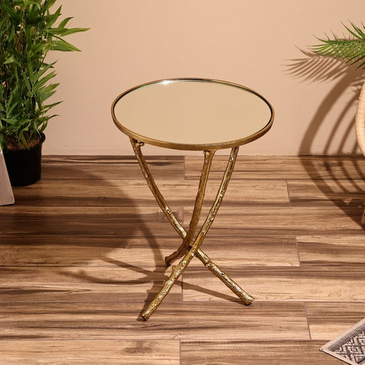 Столик кофейный, 46×46×60 см, алюминий, стекло