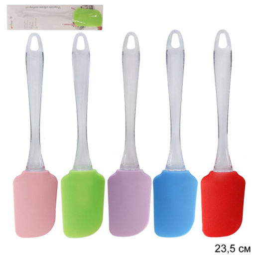 Лопатка кулинарная силиконовая 23,5 см / 115-59 /уп 60/360/ 0,040/ручка пластик (розовая) - Галеонтрейд фото 2