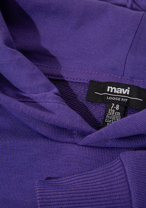 Mavi Logo Bask?l? Kapusonlu Mor Sweatshirt  фото 3