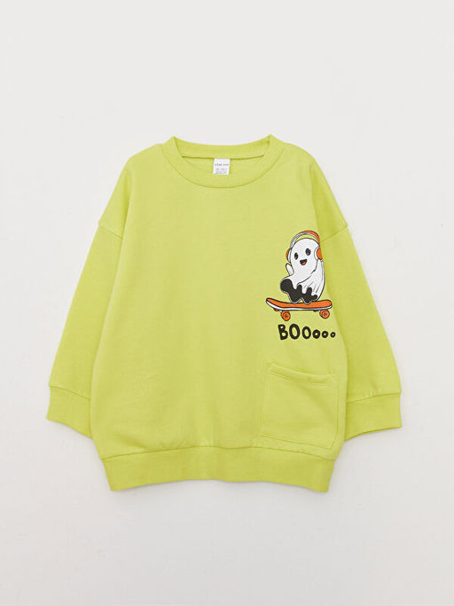 Bisiklet Yaka Uzun Kollu Erkek Bebek Sweatshirt ve Pantolon 2li Tak?m