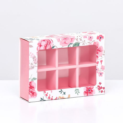 Цена за 5 шт. Коробка для 6 конфет «Тебе с любовью» 13.7×9.8×3.11. Кондитерская упаковка