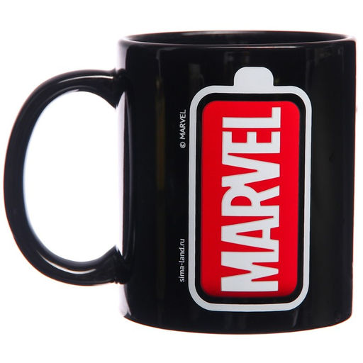 Кружка-хамелеон, черная, 330 мл Marvel, Мстители  фото 2