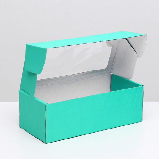 Цена за 5 шт. Коробка самосборная, с окном, мятная, 16 х 35 х 12 см МИКС - UPAK LAND фото 4