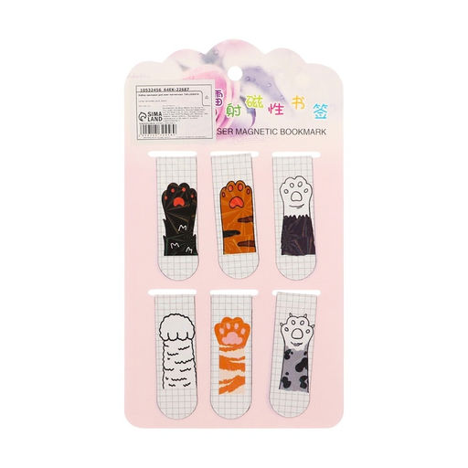 Набор закладок магнитных для книг 6 штук Лапки 60*19мм МИКС CALLIGRATA фото 10