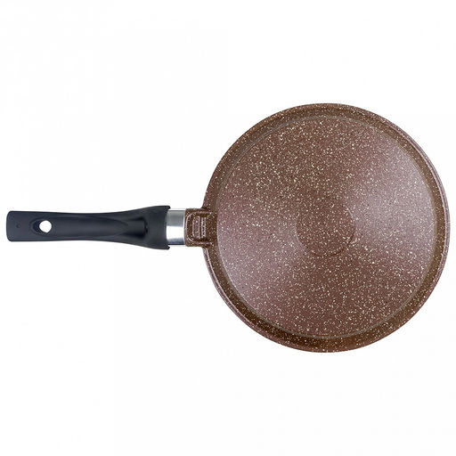 Сковорода блинная с тефлоновым покрытием д24см "Шоколад", h2см, s0,3см, ручка из термостойкого пластика (Россия)