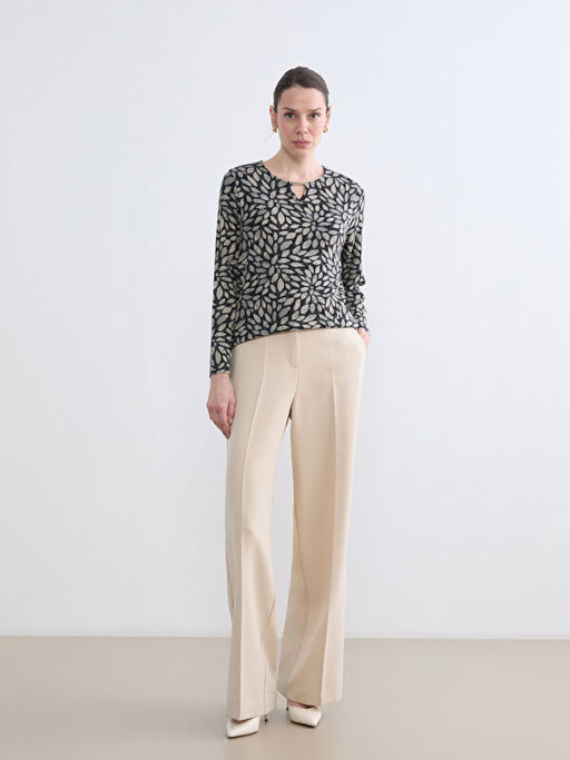 Bisiklet Yaka Desenli Bluz