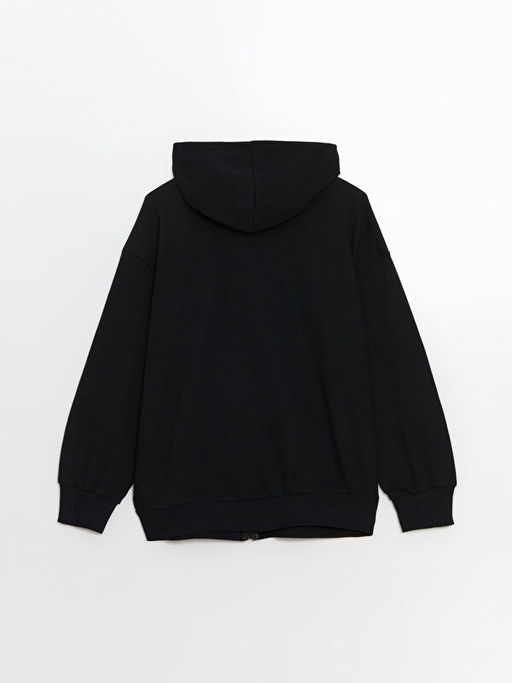 Kap??onlu K?z ?ocuk Fermuarl? Sweatshirt