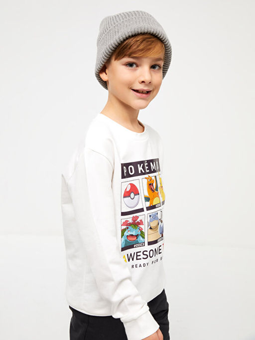 Bisiklet Yaka Pokemon Bask?l? Uzun Kollu Erkek ?ocuk Sweatshirt - Waikiki фото 2