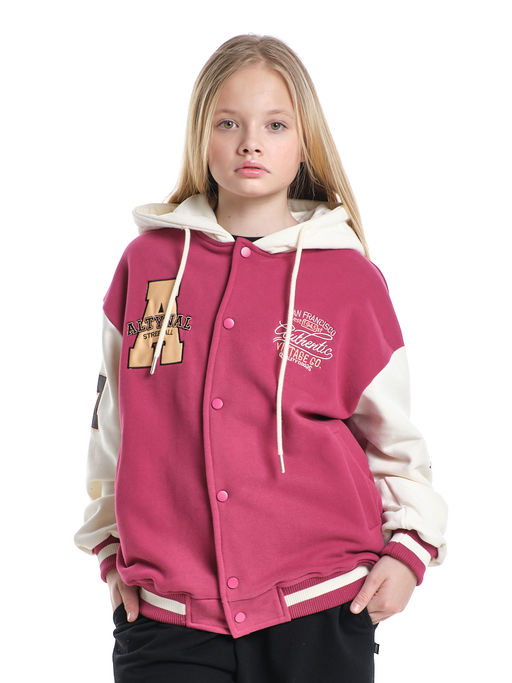 Толстовка с капюшоном с принтом 33-7647 красный - Mini maxi фото 20