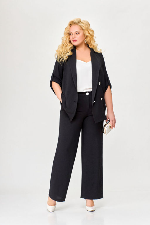 Блуза Swallow 803.2 черный+серебряный узор фото 270