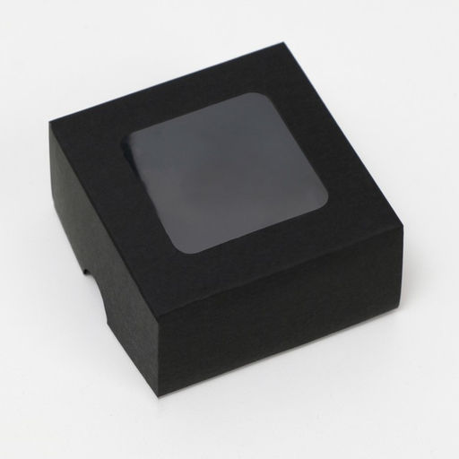Цена за 10 шт. Коробка складная, крышка-дно, с окном, черная, 8 х 8 х 4 см - UPAK LAND фото 2