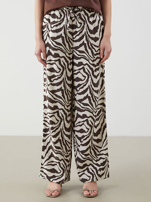 Beli Lastikli Desenli Geni? Pa?a Kad?n Pantolon