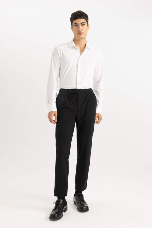 Рубашка узкого кроя с воротником-поло и длинными рукавами - Defacto фото 5