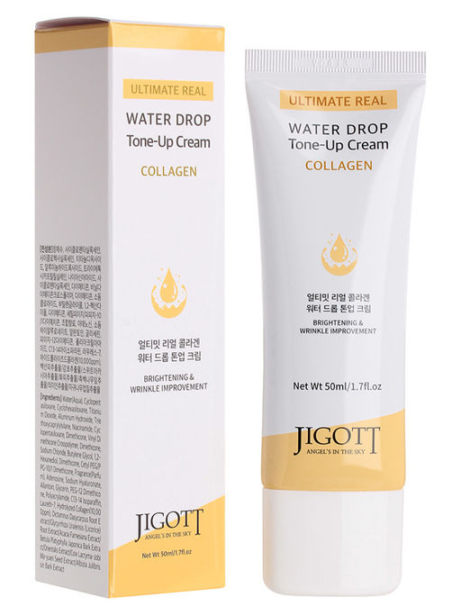 JGT Water Collagen Крем для лица антивозрастной с коллагеном Jigott Ultimate Real Collagen Water Drop Tone Up Cream, 50ml  фото 2
