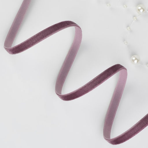 Лента бархатная, 6 мм, 18±1 м, сиреневая №199