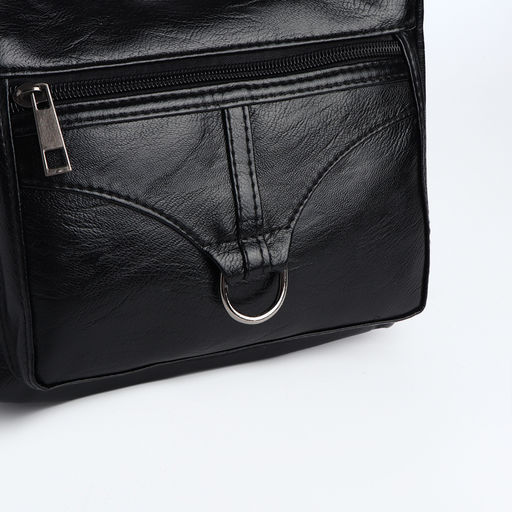 Сумка женская кросс-боди на молнии, 28×8.5×15 см, чёрная