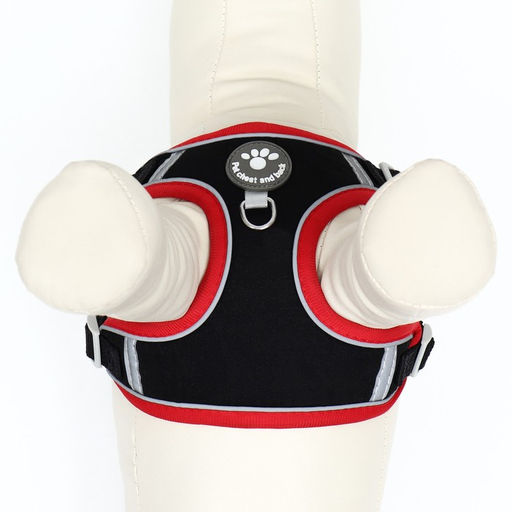 Комплект Sport+, S, поводок 120 x1 ,5 см, ОШ 39-41 см, ОГ 44-48 см, вес животного 7-13 кг, чёрный 9 - Пижон фото 8