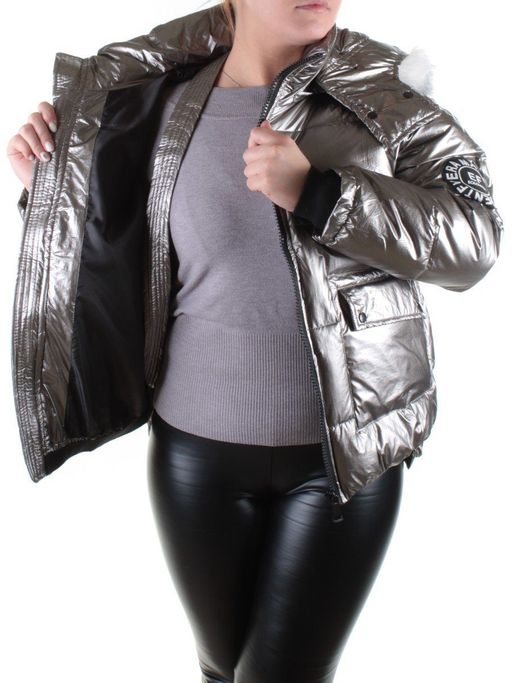 1839 BROWN/SILVER Куртка демисезонная женская LeiBaiYi - Fashion фото 9