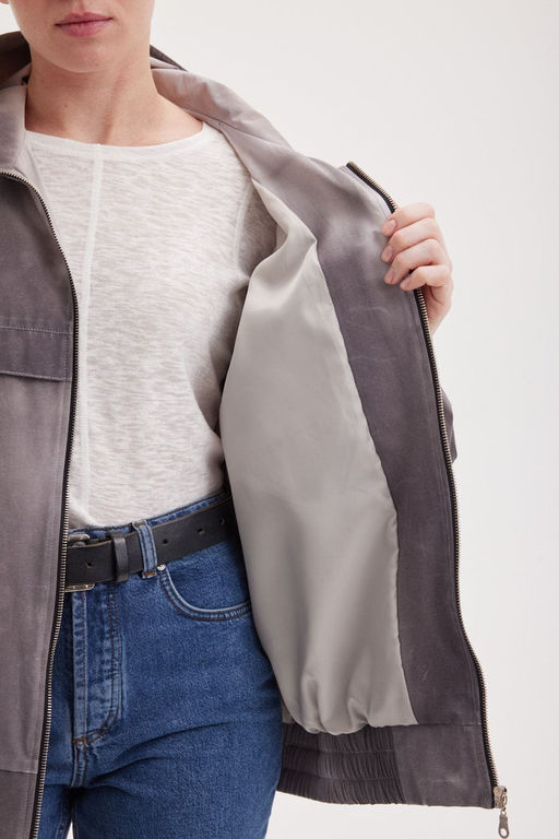 Бомбер из термохрома "Пепел" женский