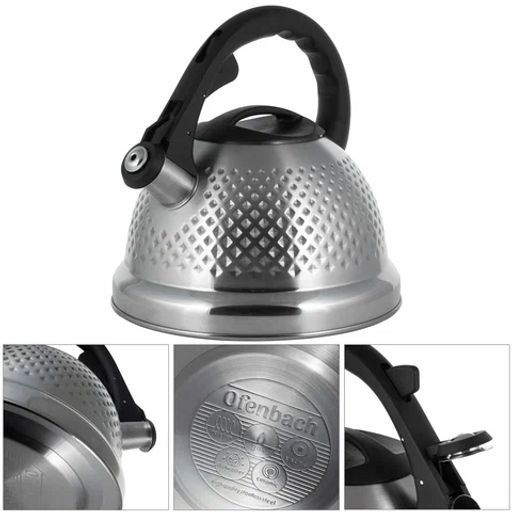 Чайник 2,7л из нержавеющей стали со свистком (100306) /KAMILLE/  фото 3