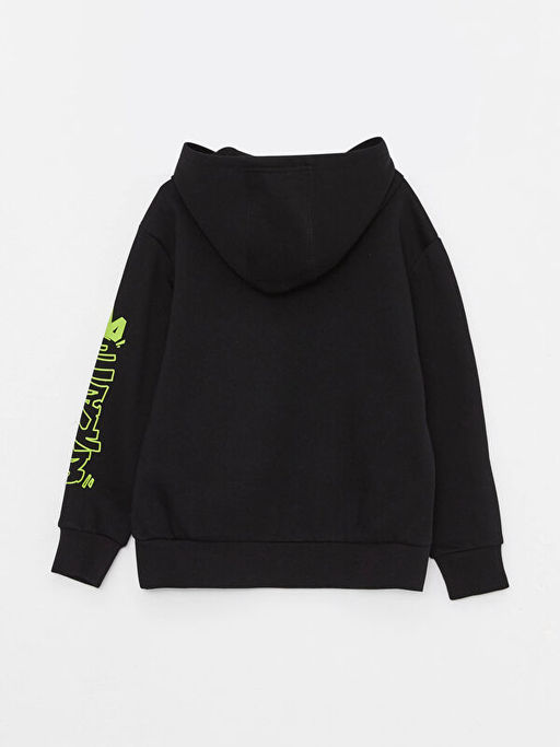 Kap??onlu Bask?l? Uzun Kollu Erkek ?ocuk Sweatshirt - Waikiki фото 2