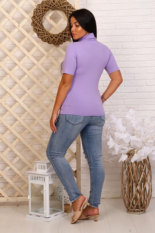 Водолазка женская, рибана с лайкрой, сирень (837-4) - Плиона фото 3