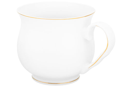Кружка 480 мл 13,5*10*9 см "Белая с золотом" бочонок NEW BONE CHINA