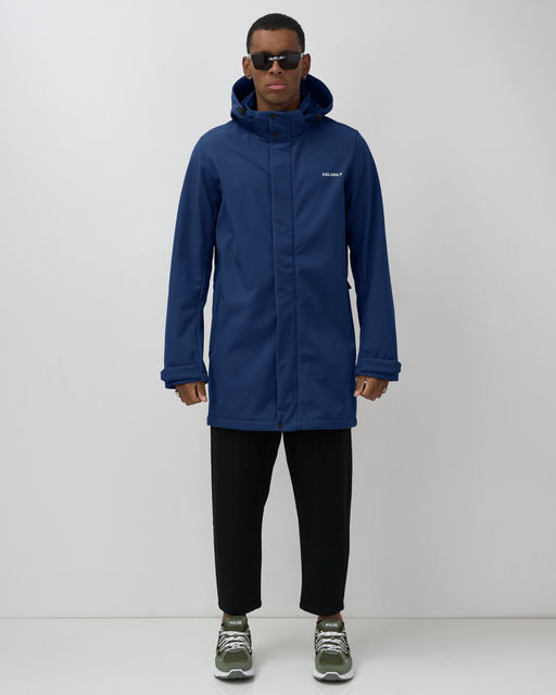 Парка спортивная мужская с капюшоном softshell синего цвета 9565S - Mtforce фото 2