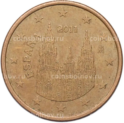 Монета 5 евроцентов 2011 года Испания