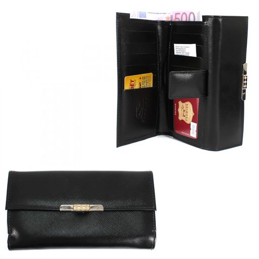 Портмоне женское Premier-В-30 н/к, 3 отд, 12 карм, черный сафьян матовый (589) 200573