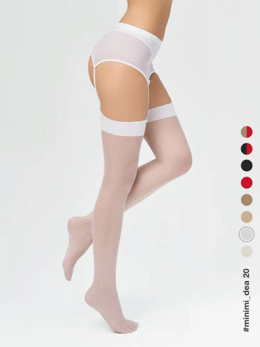 calze DEA 20 calze (100/10) чулки под пояс*** - bianco - Minimi фото 4
