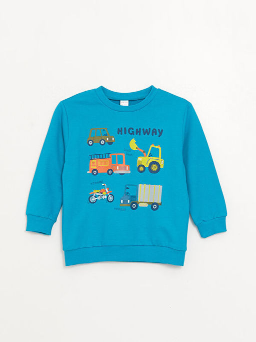 Bask?l? Uzun Kollu Erkek Bebek Sweatshirt 2li - Waikiki фото 2
