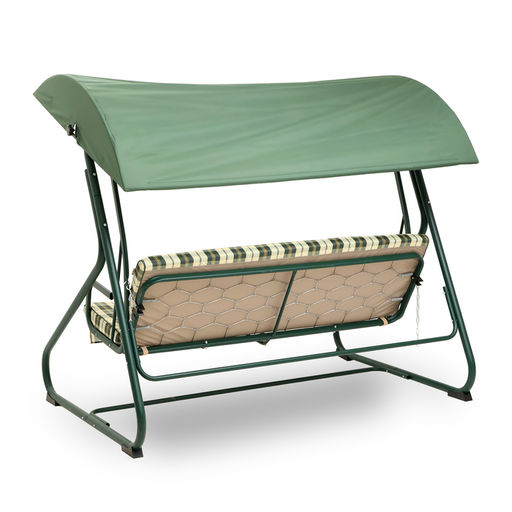 Качели садовые «Колорадо», 209×136×177 см, максимальная нагрузка 300 кг, зелёные