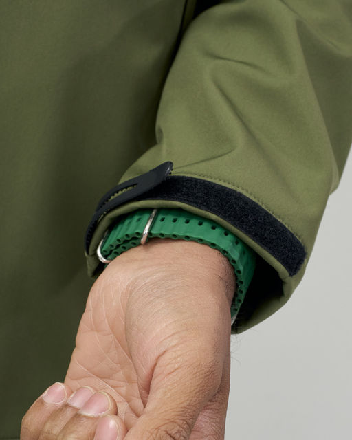 Ветровка спортивная мужская с капюшоном softshell цвета хаки 9563Kh