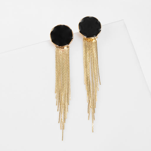 Серьги с эмалью Валькирия струящийся дождь, цвет золото - Qf фото 2