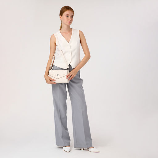 Сумка женская мессенджер на магните, 24×10×15 см, белая