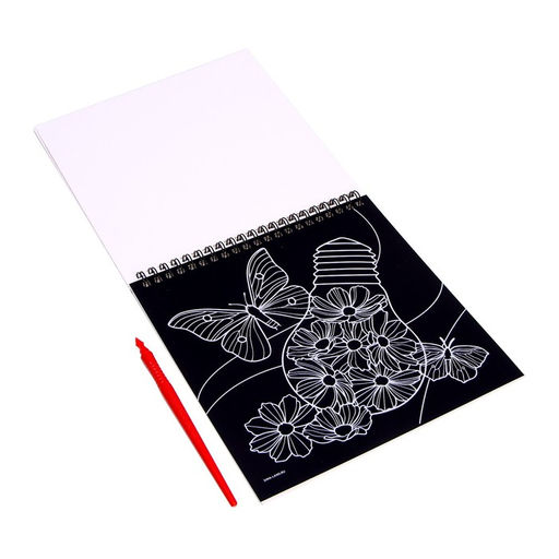 Блокнот гравюра-раскраска Цветочное наслаждение, 19х19 см - Школа талантов фото 5