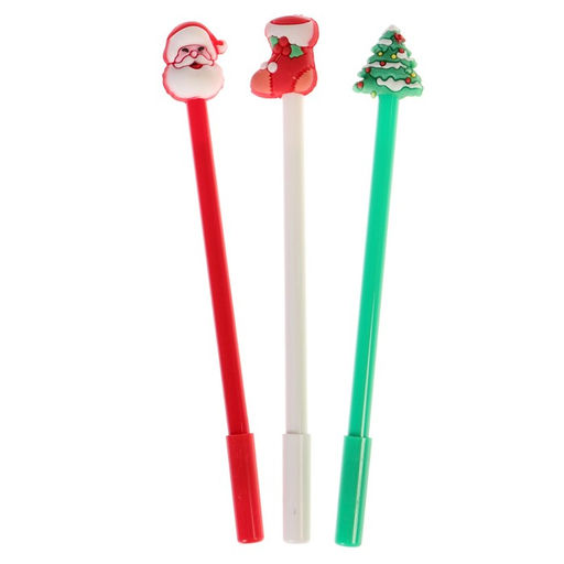 Цена за 48 шт. Ручка-прикол Calligrata Новый год, синий стержень, гелевая, подарочная, МИКС