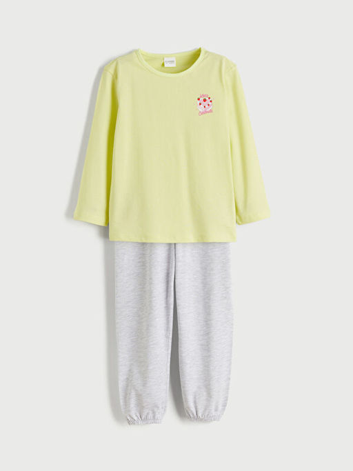 Bisiklet Yaka K?z ?ocuk Pijama Tak?m?