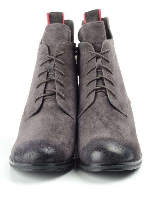 04-R178-2 GREY Ботинки зимние женские (натуральная замша, натуральный мех) - Фабричный китай фото 10