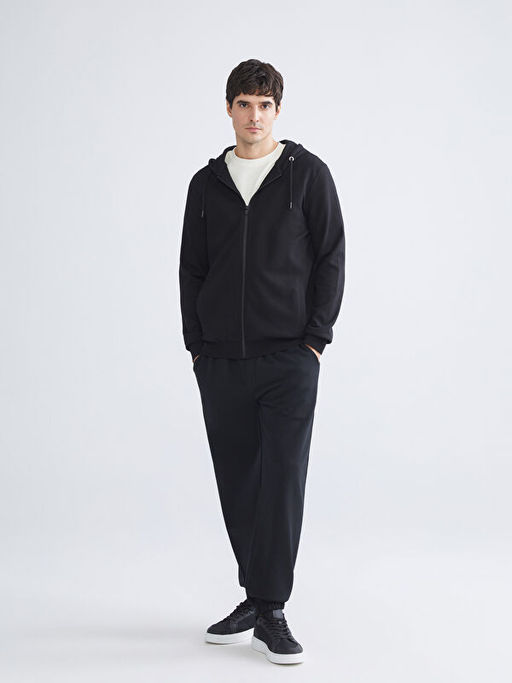 Kap??onlu Erkek Fermuarl? Sweatshirt