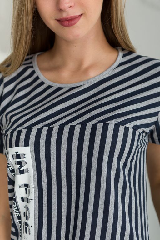 Туника женская из кулирки Флоренция темно-синий - Амадэль фото 3